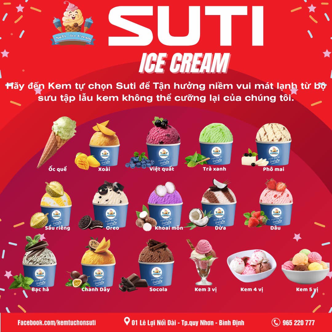 Toàn bộ menu Kem SuTi